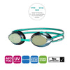 Swimming Goggles Racer Titanium Green-Black Mirrored-Gold Lenses Zoggs 461112GNBKMGD