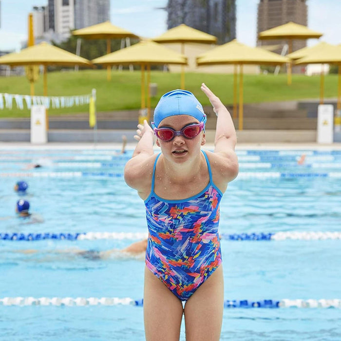 Swimming Goggles Phantom Elite Mirror Junior Pink-Blue Mirrored-Red Lenses Zoggs 461316PKBLMRD