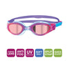 Swimming Goggles Phantom Elite Mirror Junior Pink-Blue Mirrored-Red Lenses Zoggs 461316PKBLMRD