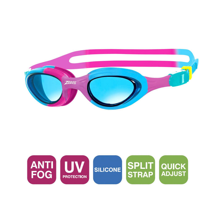 Swimming Goggles Super Seal Junior Pink-Blue Tinted-Blue Lenses Zoggs 461327PKBLTBL