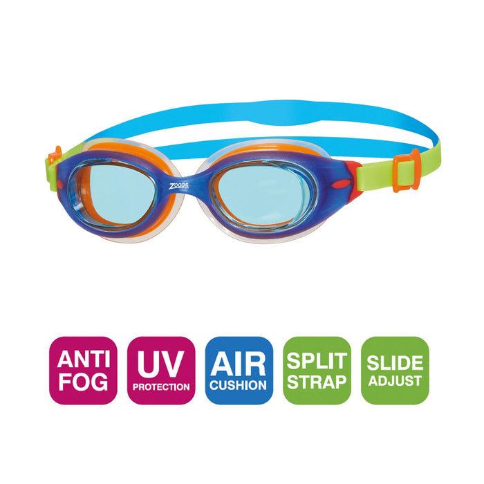 Swimming Goggles Little Sonic Air Kids Blue-Green Tinted-Blue Lenses Zoggs 461418BLGNTBL