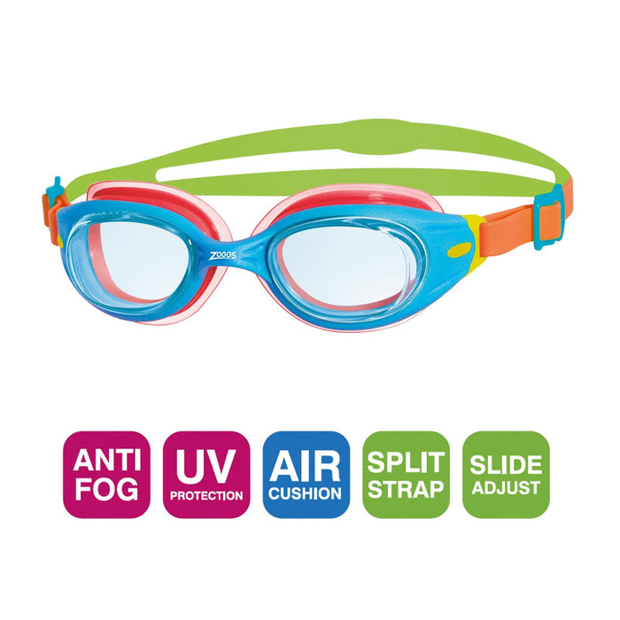 Swimming Goggles Little Sonic Air Kids Blue-Orange Tinted-Blue Lenses Zoggs 461418BLORTBL