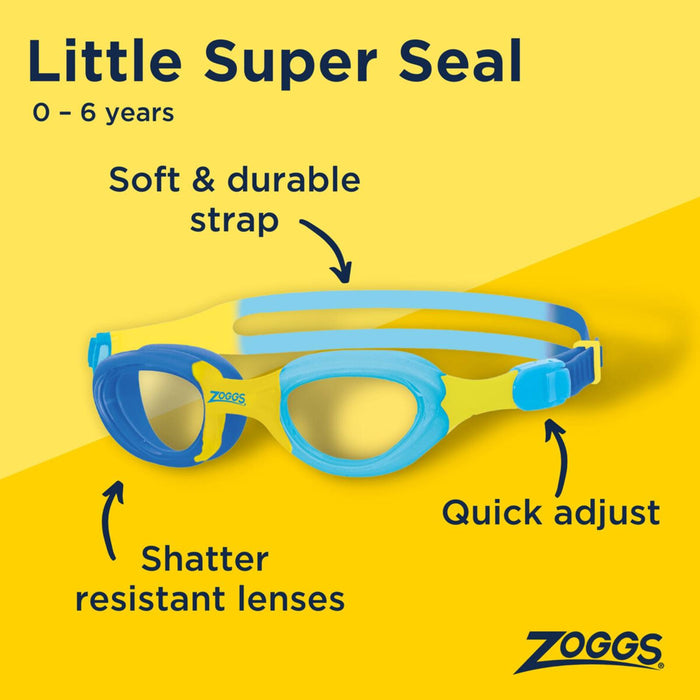 Swimming Goggles Little Super Seal Kids Blue-Yellow Zoggs 461419BLYLCLR