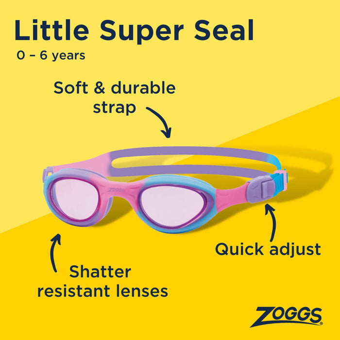 Swimming Goggles Little Super Seal Kids Pink-Purple Tinted-Pink Lenses Zoggs 461419PKPUTPK