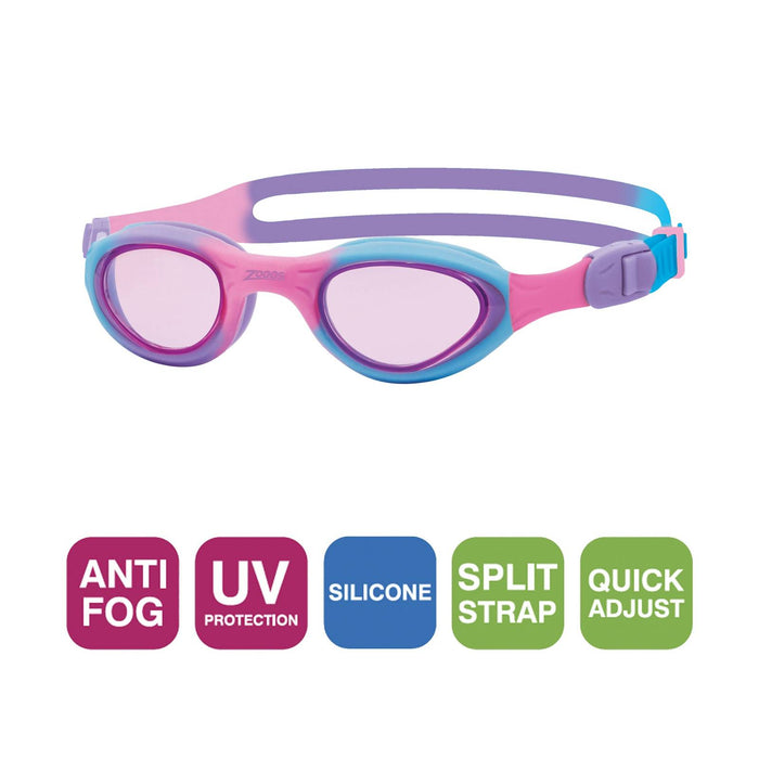Swimming Goggles Little Super Seal Kids Pink-Purple Tinted-Pink Lenses Zoggs 461419PKPUTPK