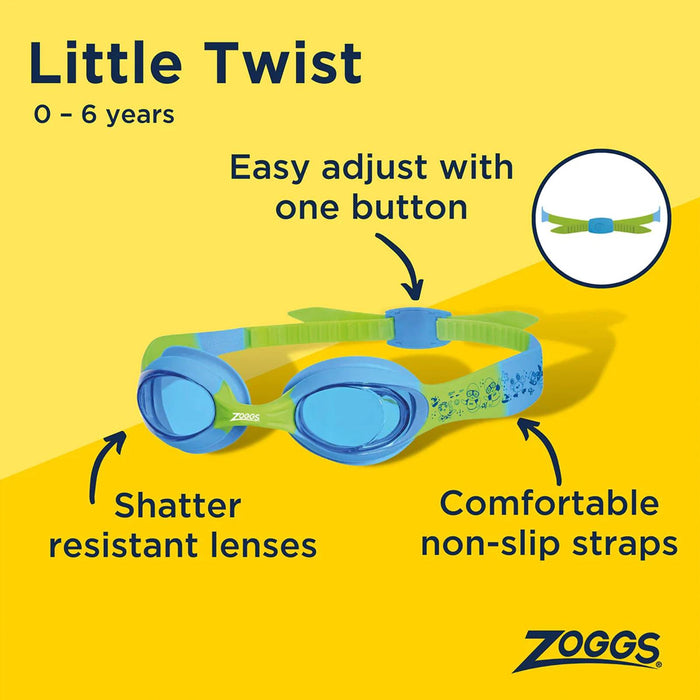 Swimming Goggles Little Twist Kids Blue-Green Tintes-Blue Lenses Zoggs 461421BLGNTBL