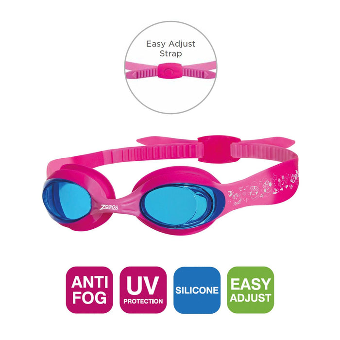 Swimming Goggles Little Twist Kids Pink Tinted-Blue Lenses Zoggs 461421PKPKTBL