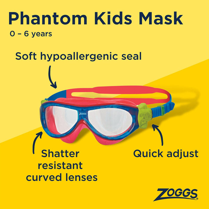 Swimming Mask Phantom Kids Blue-Turquoise Zoggs 461423BLTQCLR