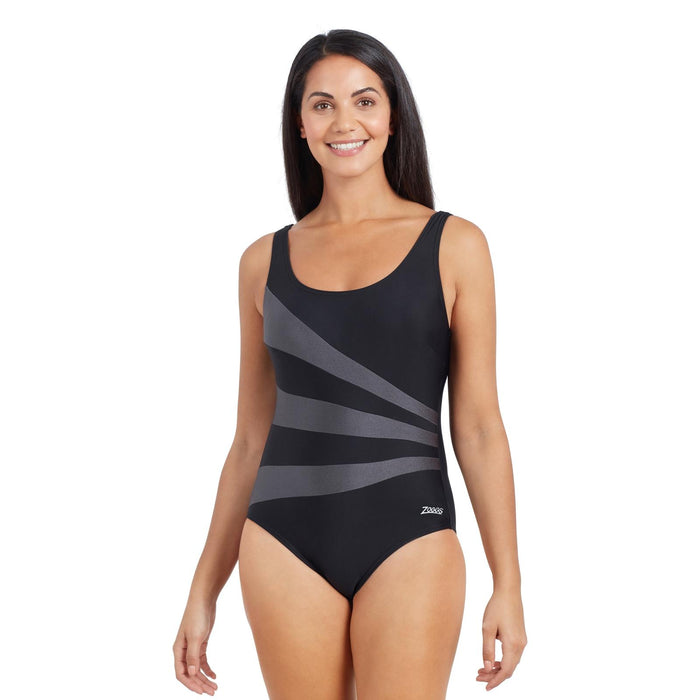 One Piece Swimsuit Sandon Scoopback Women Black Size 48-5XL Zoggs 462553BK48