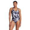 One Piece Swimsuit Marble Powerback Women Black-White Size 32-XS Zoggs 462569BK32