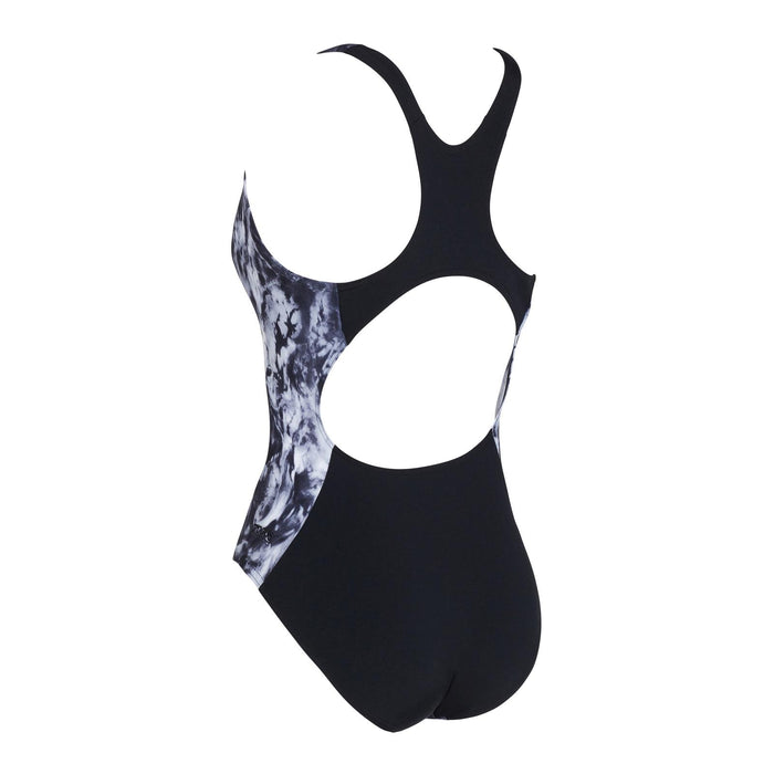One Piece Swimsuit Marble Powerback Women Black-White Size 38-L Zoggs 462569BK38