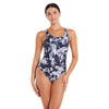 One Piece Swimsuit Marble Powerback Women Black-White Size 40-XL Zoggs 462569BK40