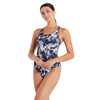 One Piece Swimsuit Marble Powerback Women Black-White Size 40-XL Zoggs 462569BK40