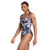 One Piece Swimsuit Marble Powerback Women Black-White Size 40-XL Zoggs 462569BK40