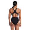 One Piece Swimsuit Marble Powerback Women Black-White Size 42-XXL Zoggs 462569BK42