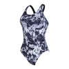 One Piece Swimsuit Marble Powerback Women Black-White Size 42-XXL Zoggs 462569BK42