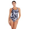 One Piece Swimsuit Marble Powerback Women Black-White Size 42-XXL Zoggs 462569BK42