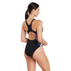 One Piece Swimsuit Marble Powerback Women Black-White Size 42-XXL Zoggs 462569BK42