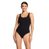 One Piece Swimsuit Scoopback Silver Lined Black Size 32-XS Zoggs 462577BK32