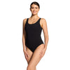 One Piece Swimsuit Scoopback Silver Lined Black Size 34-S Zoggs 462577BK34