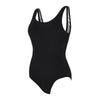 One Piece Swimsuit Scoopback Silver Lined Black Size 38-L Zoggs 462577BK38