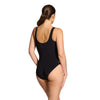One Piece Swimsuit Scoopback Silver Lined Black Size 38-L Zoggs 462577BK38
