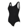 One Piece Swimsuit Scoopback Silver Lined Black Size 40-XL Zoggs 462577BK40