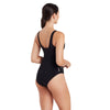 One Piece Swimsuit Scoopback Silver Lined Black Size 40-XL Zoggs 462577BK40