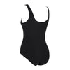 One Piece Swimsuit Scoopback Silver Lined Black Size 42-XXL Zoggs 462577BK42