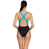 One Piece Swimsuit Toronto Flyback Black-Turquoise Size 34-S Zoggs 462579BKTQ34