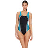 One Piece Swimsuit Toronto Flyback Black-Turquoise Size 48-5XL Zoggs 462579BKTQ48
