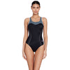 One Piece Swimsuit Tokyo Iceback Black-Grey Size 40-XL Zoggs 462580BKGY40