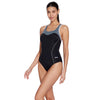 One Piece Swimsuit Tokyo Iceback Black-Grey Size 42-XXL Zoggs 462580BKGY42