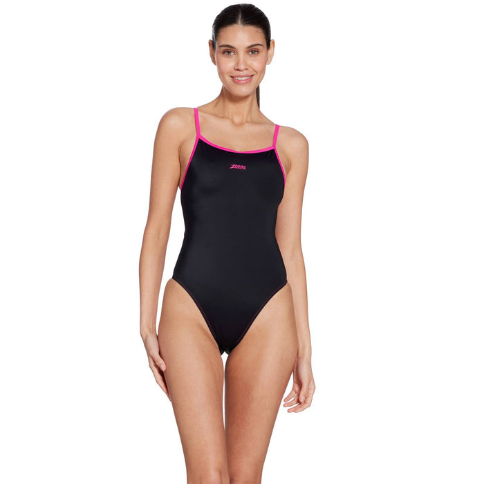 One Piece Swimsuit Kona Triback Black-Magenta Size 28-XXXS Zoggs 462582BKMG28