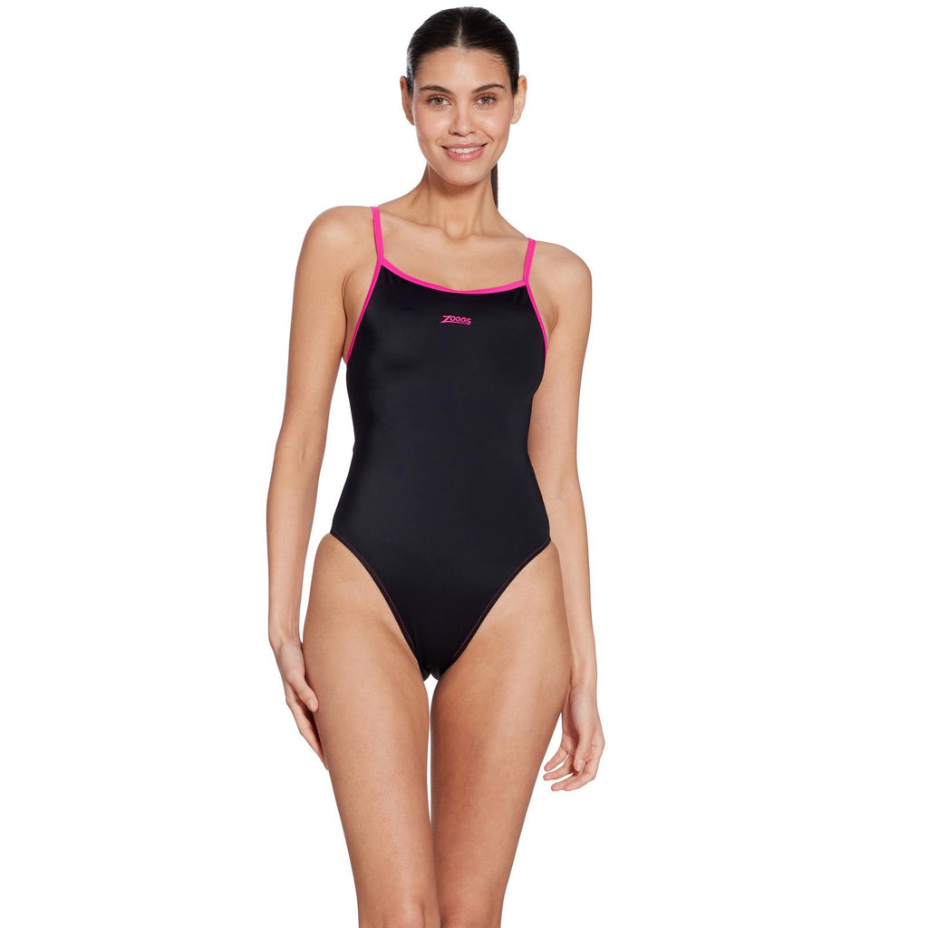 One Piece Swimsuit Kona Triback Black-Magenta Size 34-S Zoggs 462582BKMG34