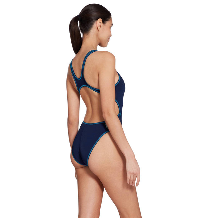 One Piece Swimsuit Melbourne Haxback Navy-Light-Blue Size 32-XS Zoggs 462585NVLB32