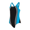 One Piece Swimsuit Toronto Flyback Girl Black-Turquoise Size 32-12A Zoggs 463314BKTQ32