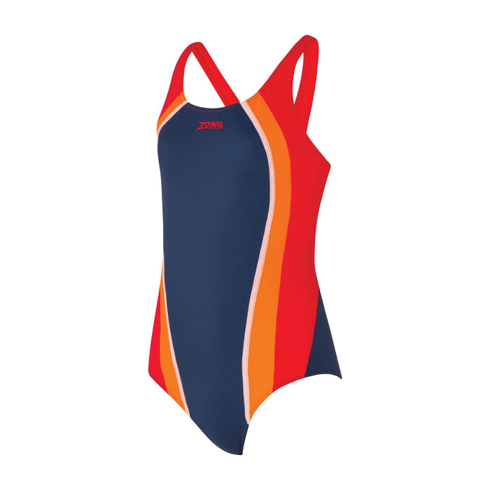 One Piece Swimsuit Toronto Flyback Girl Black-Red Size 32-12A Zoggs 463314NVRD32