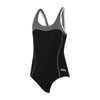 One Piece Swimsuit Tokyo Iceback Girl Black-Grey Size 28-8A Zoggs 463315BKGY28