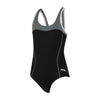 One Piece Swimsuit Tokyo Iceback Girl Black-Grey Size 32-12A Zoggs 463315BKGY32