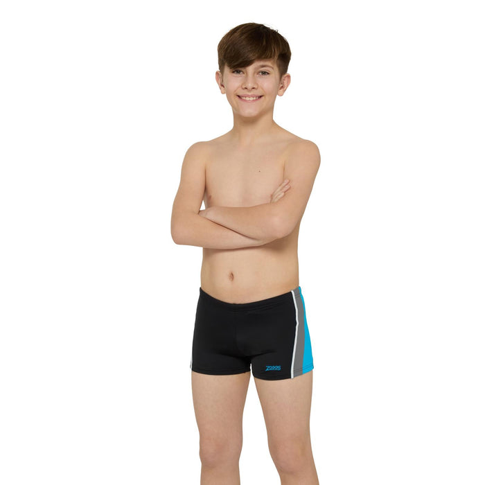 Swim Boxer Toronto Hip Racer 21 Boy Black-Turquoise Size 23-6A Zoggs 463484BKTQ23