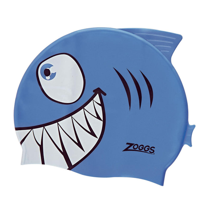 Swimming Cap Junior Silicone Character Blue Jaws Zoggs 465004