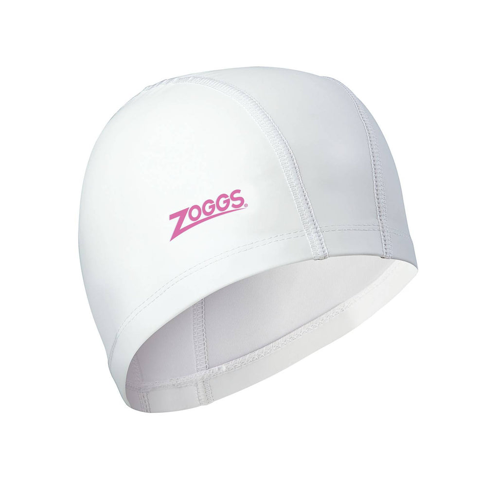 Swimming Cap Nylon Spandex Pu Coated White-Pink Zoggs 465034WHPK