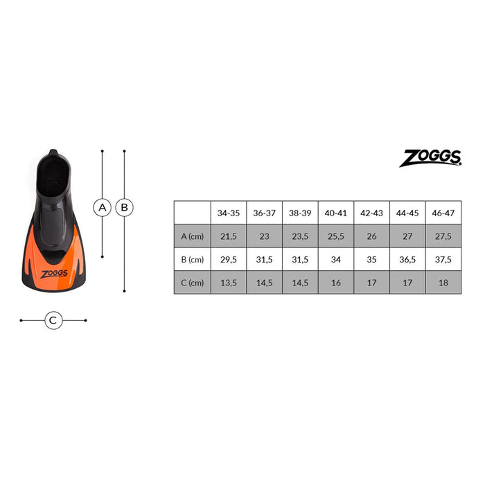 Swimming Fins Swim Energy Black-Orange EU 42-43-UK 8-9 Zoggs 465214SFOR42
