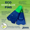 Swimming Fins Short Blade Eco Black-Orange EU 37-38-UK 4-5-US 5-6 Zoggs 465220BKOR45