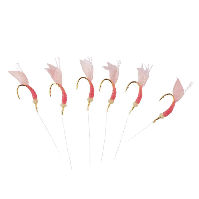 Sabiki Rig Pink Skin Shrimp 6 Hooks Size 4 Hikaru 5640604