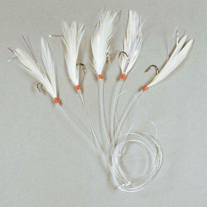 Fishing Rig 5 Hooks And White Feather Size 4 Lineaeffe 5642404