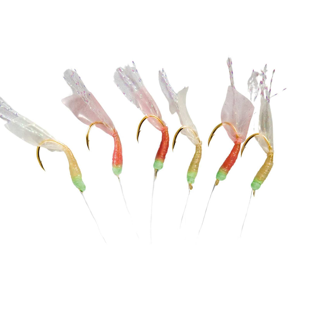 Sabiki Rig Shrimp Mixed Colours 6 Golden Hooks Size 4 Hikaru 5648104