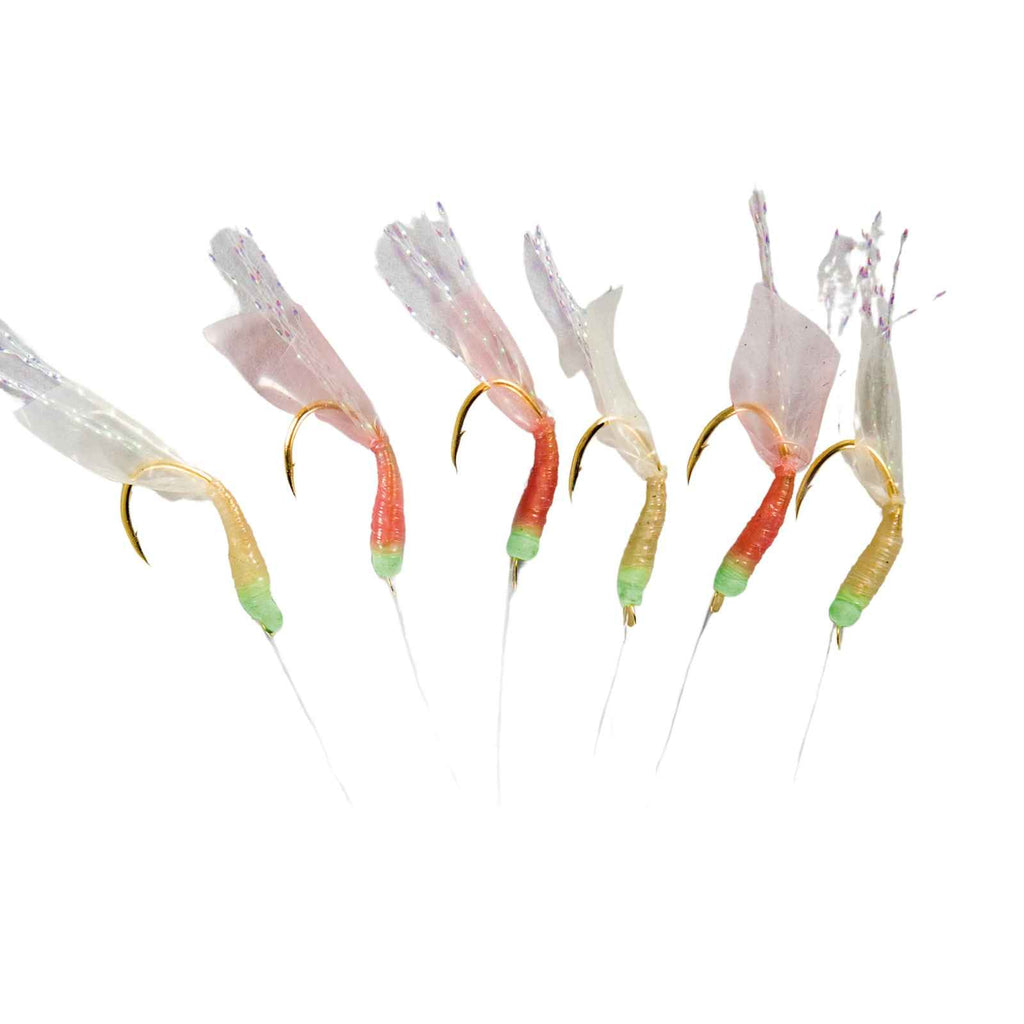 Sabiki Rig Shrimp Mixed Colours 6 Golden Hooks Size 6 Hikaru 5648106
