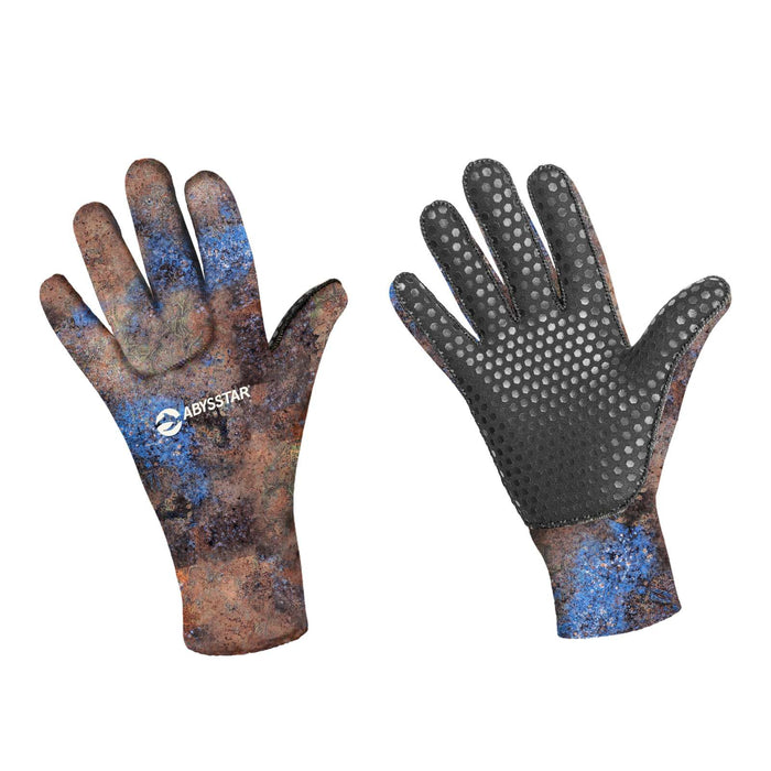 Guantes de buceo Octoskin 3mm Camo-Marrón-Azul XL Abysstar 59048